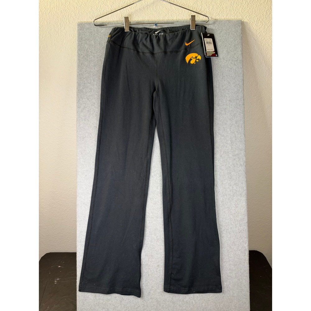 Nike Iowa Hawkeyes Dri-FIT Black Leggings Women Large NWT 4C7457-IA